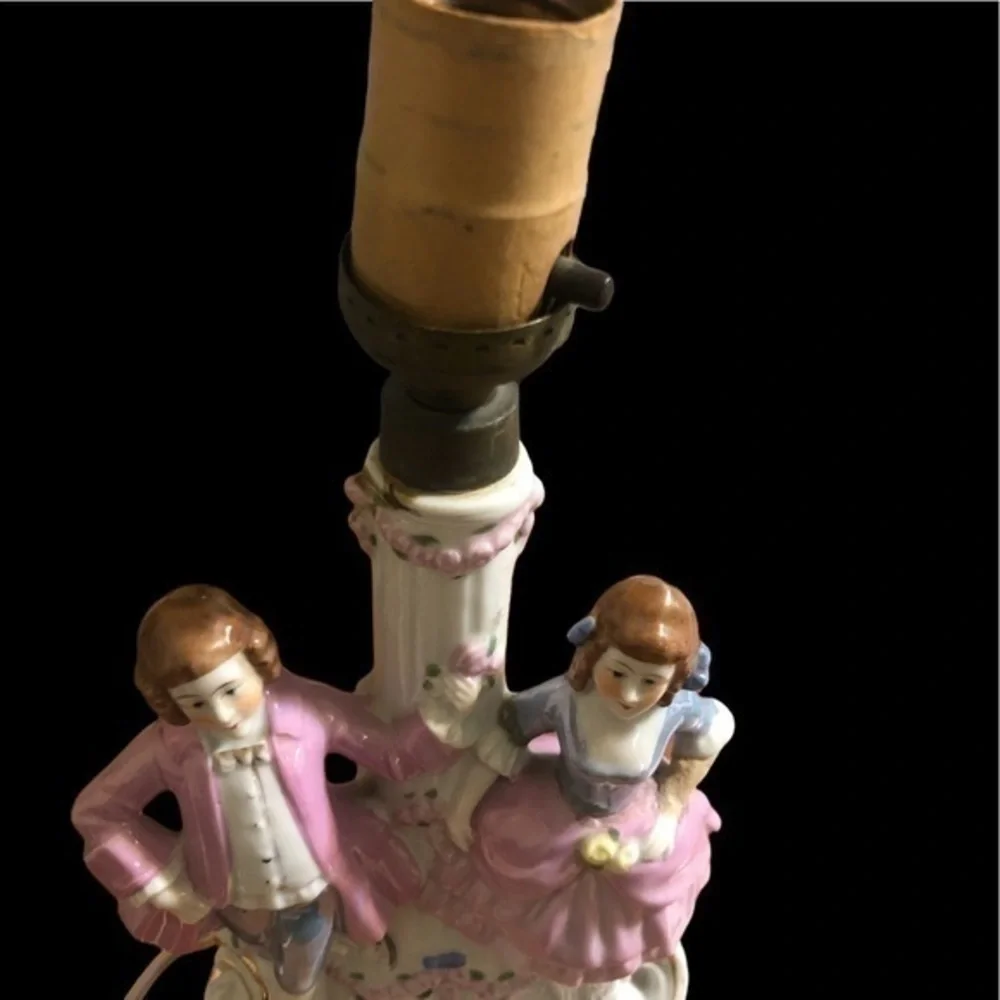 Germany lamp porcelain and with a courting couple